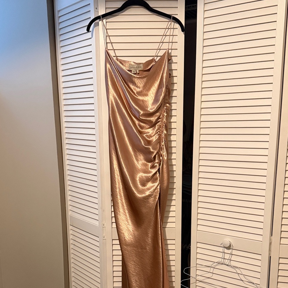 Sachin + Babi Rose Gold Satin Dress